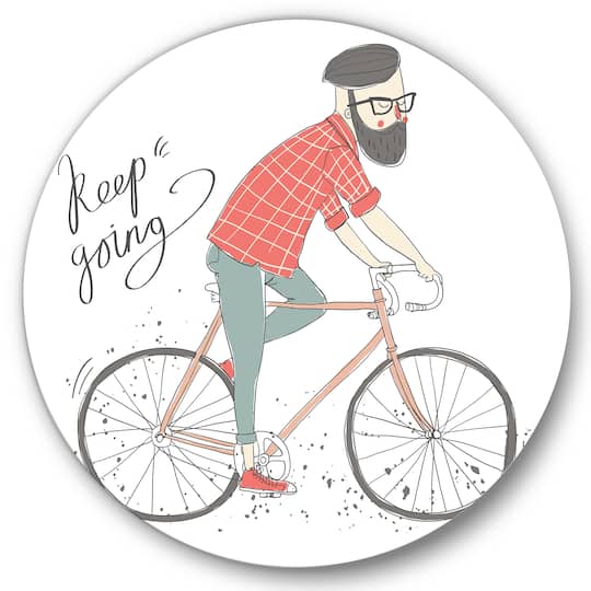 Designart - Hipster Man On A Bicycle